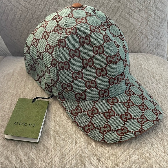Gucci Blue and Brown Monogram Cap - Picture 1 of 5